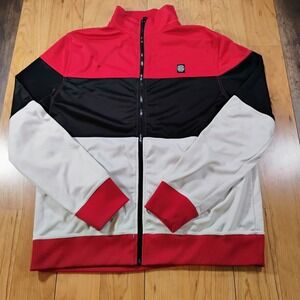 Enyce Men's XL Red Black White Full Zip Sweater